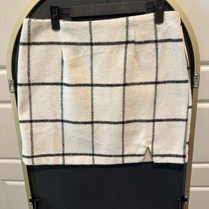 Pink Lily Black and White Plaid Skirt